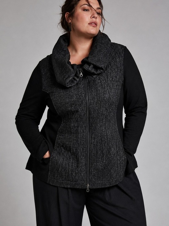 Hammock & Vine Sweaters - Hammock & Vine Textured Black Cowl Neck Jacket 18 Avant Garde ArtToWear Minimal
